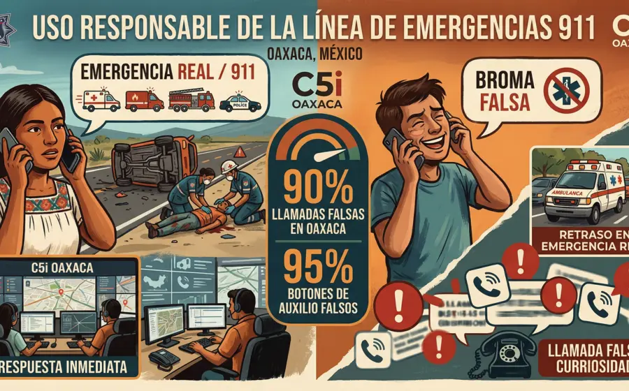 Llamadas falsas saturan emergencias en Oaxaca: 90% no son reales.