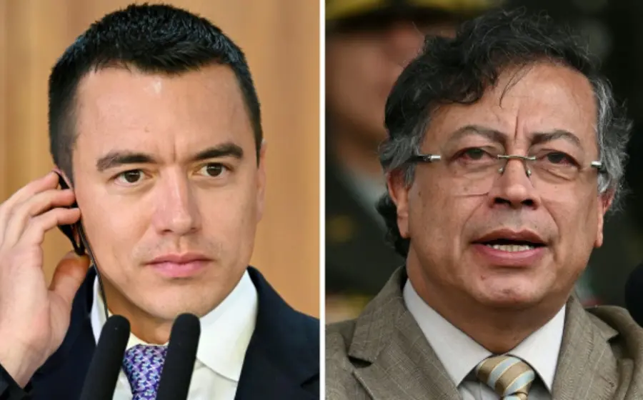 Daniel Noboa (izquierda) y Gustavo Petro (derecha)