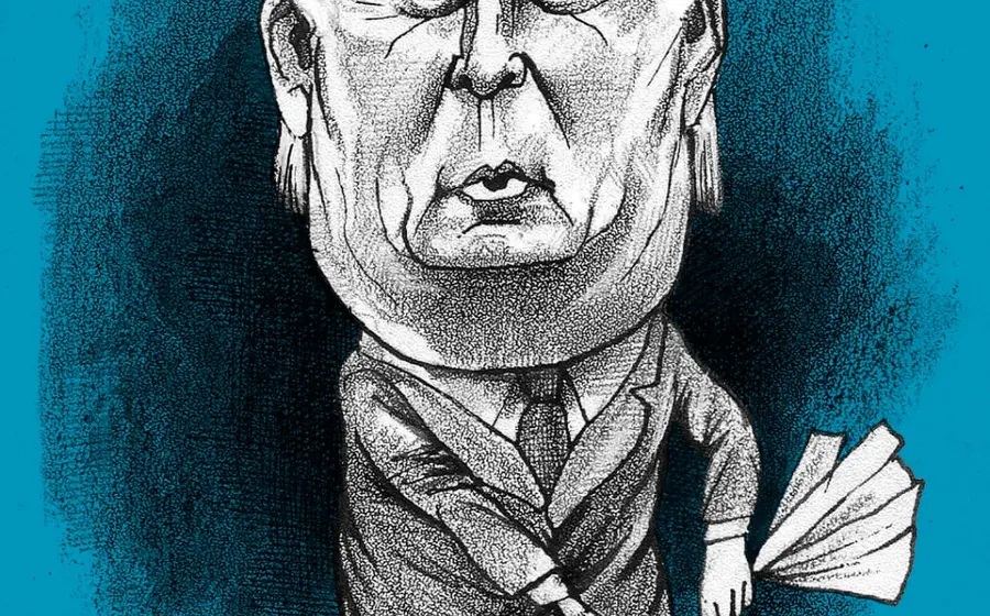 Caricatura política de Mario Robles que ilustra a Donald Trump como un factor de riesgo y de incertidumbre para la política global.