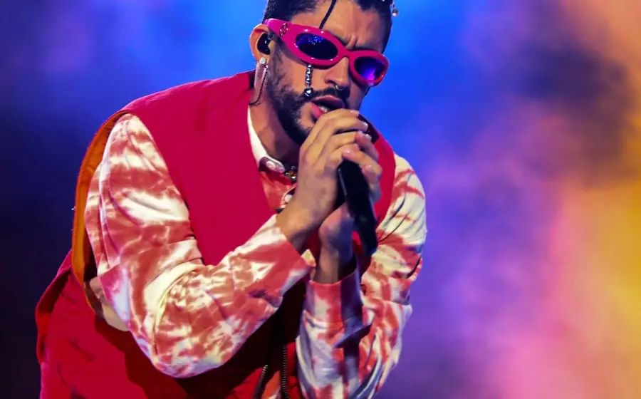 El artista Bad Bunny durante uno de sus ocho conciertos realizados en el Estadio GNP Seguros durante el mes de diciembre de 2025.