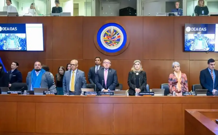 Miembros del Consejo Permanente de la OEA durante la sesión donde se analizó la intervención de Estados Unidos en la crisis de Venezuela.