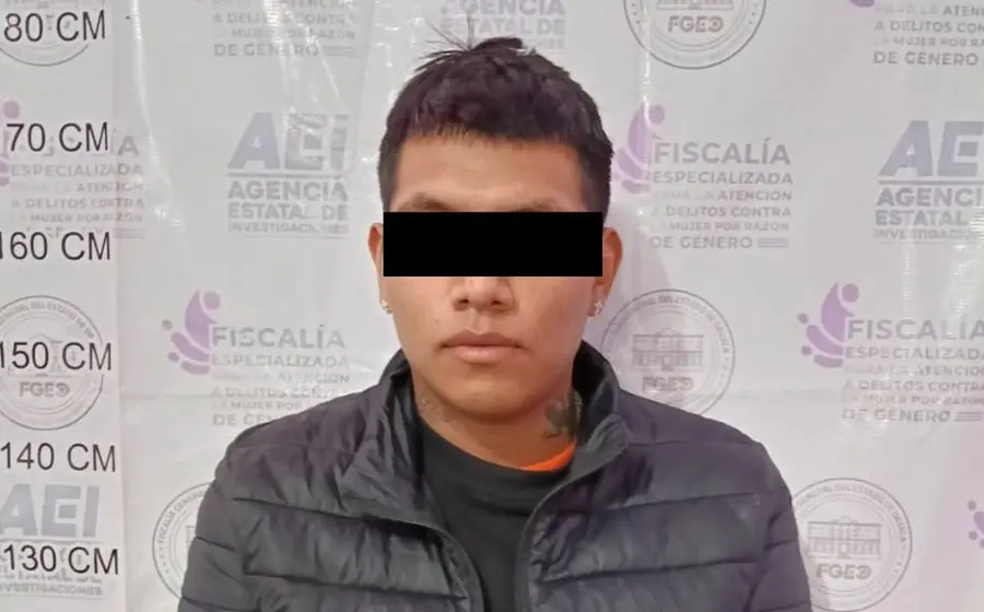 L.F.C.C. es presentado tras ser detenido por las autoridades, acusado de tentativa de feminicidio en agravio de su concubina.