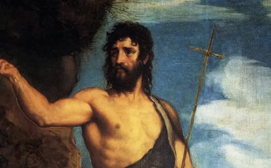 Representación artística del momento en que Jesús es bautizado por su primo, Juan el Bautista, en un acto de fe y purificación.