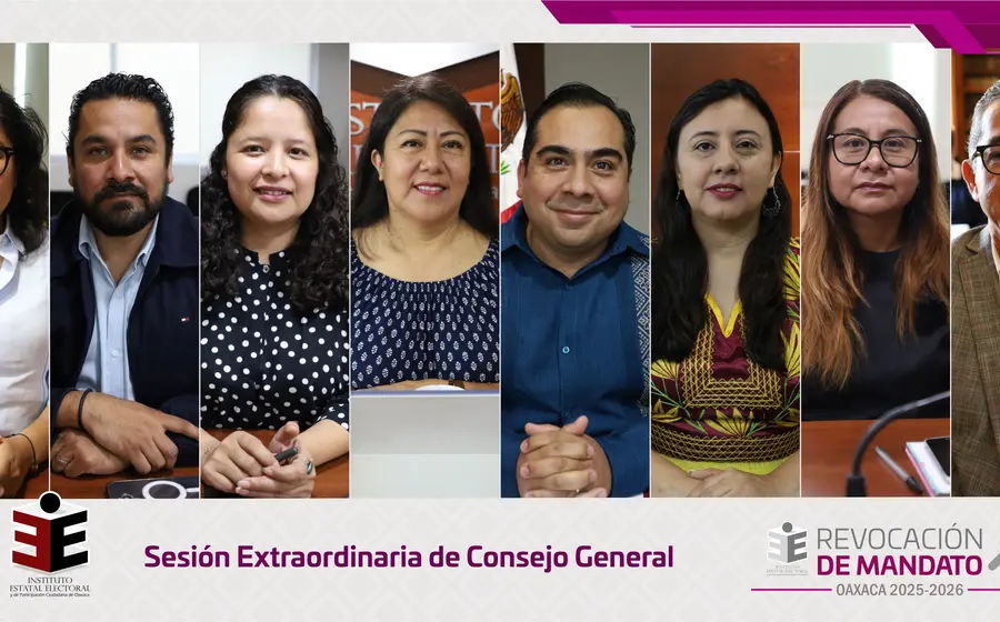 Consejeros del IEEPCO en la Sesión Extraordinaria Urgente donde se aprobó la documentación para las representaciones partidistas en la Revocación de Mandato.