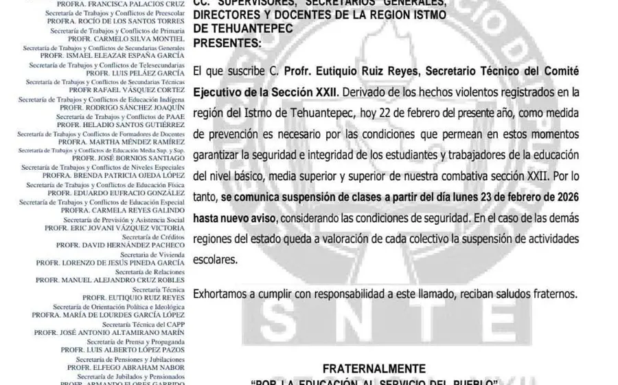 Sin clases en el Istmo.