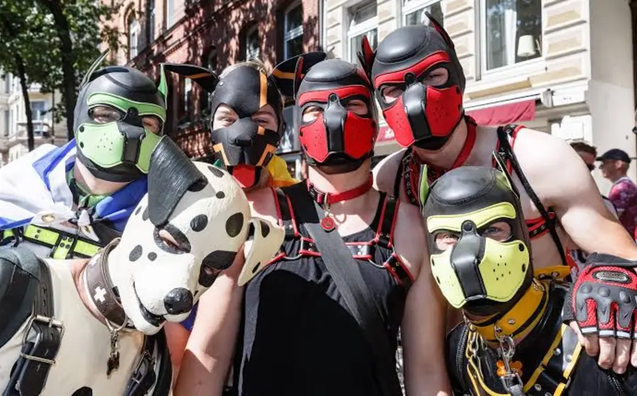 Miembros de la comunidad pup play, adultos que asumen el rol de cachorros, utilizan máscaras y collares como parte de su identidad.