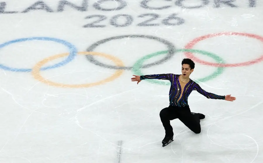 El patinador mexicano Donovan Carrillo durante su participación en los Juegos Olímpicos de Invierno, donde calificó a su segunda final.