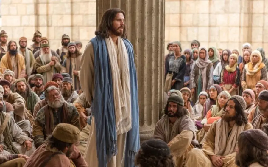 Ilustración de Jesús enseñando y dando plenitud a la ley del Antiguo Testamento, en cumplimiento de la palabra de los profetas.