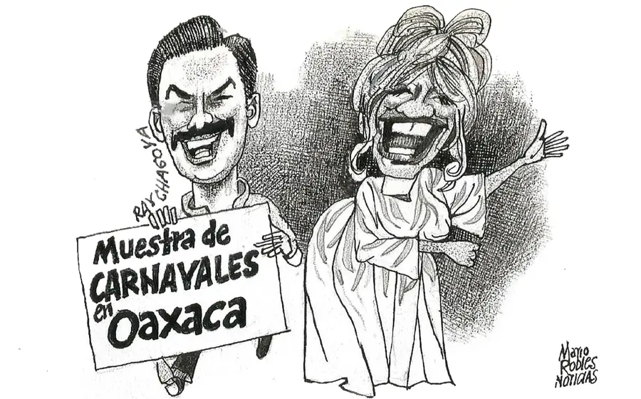 Mario Robles, participante del carnaval de Oaxaca, es captado durante la celebración de esta tradicional fiesta que resiste al paso del tiempo.
