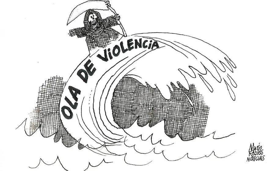 Retrato fotográfico de Mario Robles, quien es mencionado en el contexto de la violencia y el riesgo para la vida pública.