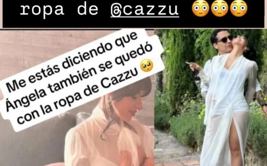 Imagen compartida por la cuenta La Camaleona que supuestamente evidencia un robo de Ángela Aguilar a la cantante argentina Cazzu.