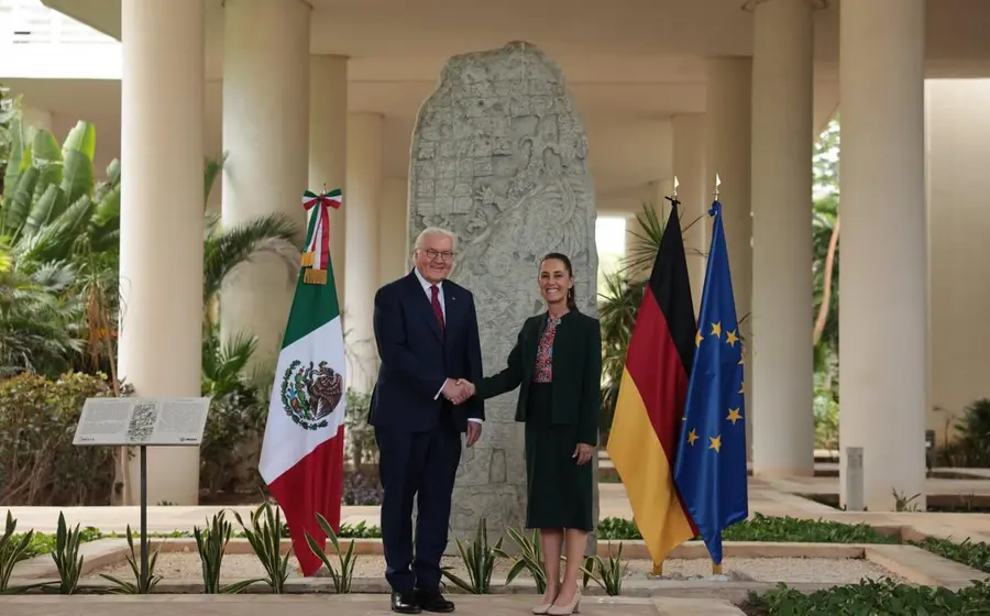 El encuentro con Frank-Walter Steinmeier tuvo lugar en el Museo Maya de Cancún.