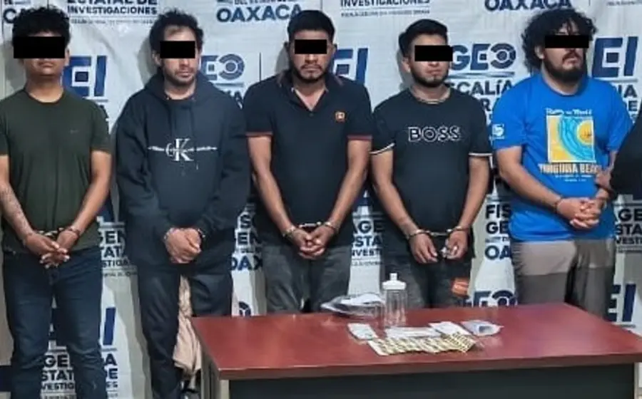 Cinco integrantes de una célula delictiva fueron detenidos en el Istmo de Tehuantepec.