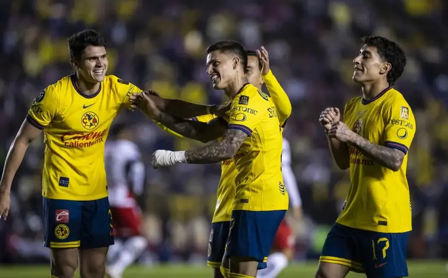 El equipo del Club América durante su partido de visita contra el Philadelphia Union, en la ida de los Octavos de Final de la Concachampions.