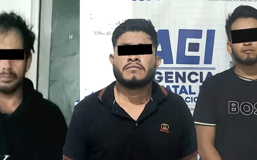 Tres de los cinco detenidos por el Gabinete de Seguridad, quienes son los presuntos autores de ejecuciones en Matías Romero, Oaxaca.