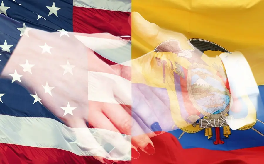 Representantes de Ecuador y Estados Unidos durante una reunión para intensificar la estrategia de seguridad y la lucha contra el crimen organizado.