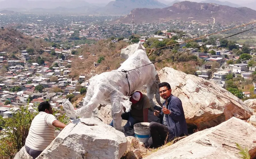 La nueva escultura de un jaguar, inspirada en leyendas zapotecas, será develada en el Cerro del Tigre de Santo Domingo Tehuantepec.