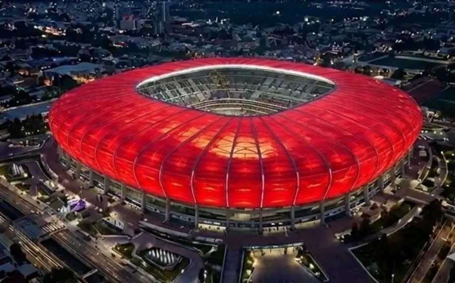 Vista del Estadio Azteca que se encuentra en las etapas finales de su remodelación, casi listo para su próxima reinauguración oficial.