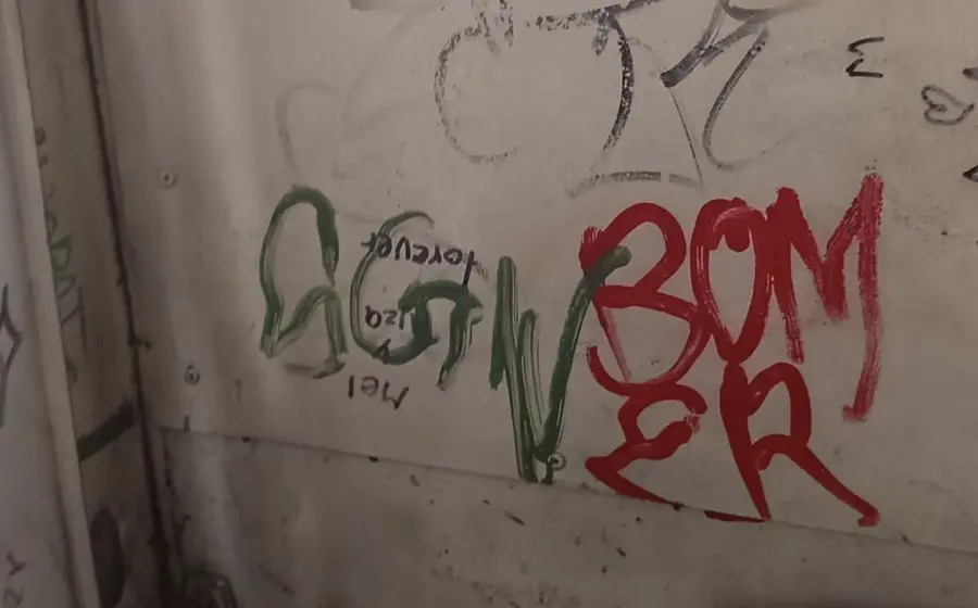 Un joven se expresa escribiendo en un espacio público, una imagen que ilustra la motivación detrás de la expresión artística urbana.