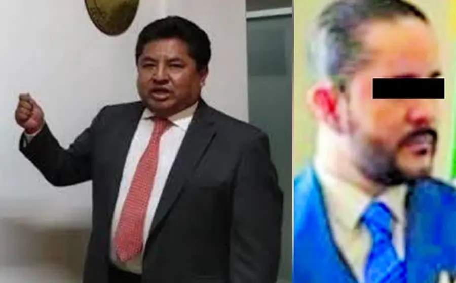 Una fotografía de archivo que muestra al notario víctima junto a su colega, quien es señalado como el victimario que ordenó la ejecución.