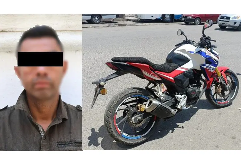 El conductor de la motocicleta Honda fue detenido.
