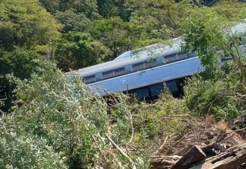 Escena del trenazo ocurrido el 28 de diciembre, un accidente atribuido a fallas humanas y licencias de conducir vencidas según el reporte.