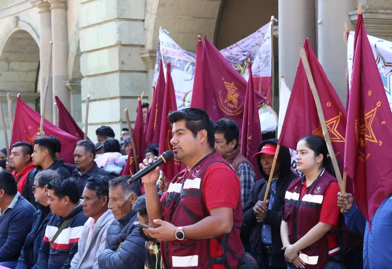 Representantes del Comité de Defensa de los Derechos del Pueblo (Codep) en una reunión convocando a la unidad del movimiento social en Oaxaca.