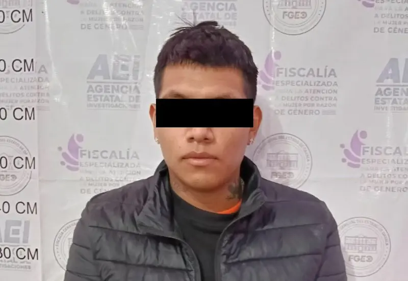 L.F.C.C. es presentado tras ser detenido por las autoridades, acusado de tentativa de feminicidio en agravio de su concubina.