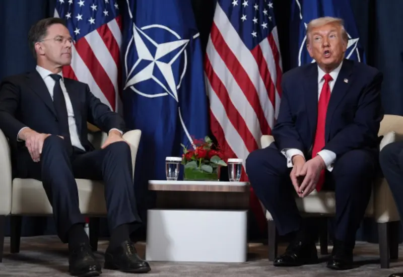 El entonces presidente de Estados Unidos, Donald Trump, durante el anuncio de un marco de acuerdo sobre el territorio de Groenlandia y el Ártico.