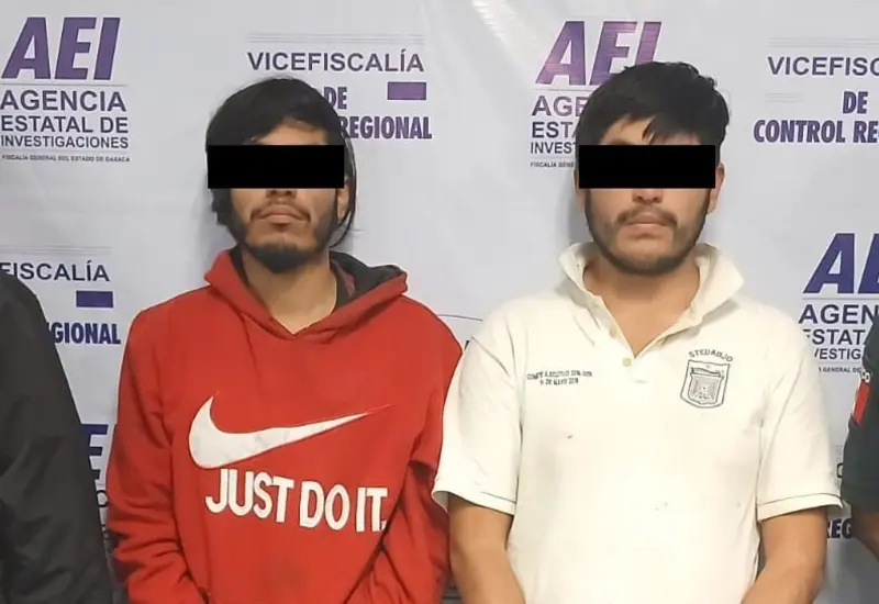 Dos hermanos señalados como presuntos responsables del asesinato de su vecino en la segunda sección de San Pablo Huitzo, Etla.