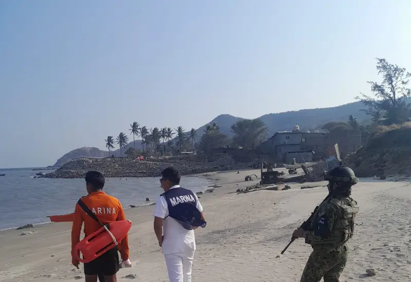 Un grupo de 115 elementos navales desplegados durante el operativo de resguardo vacacional del Plan Marina Operación Salvavidas Invierno 2025.