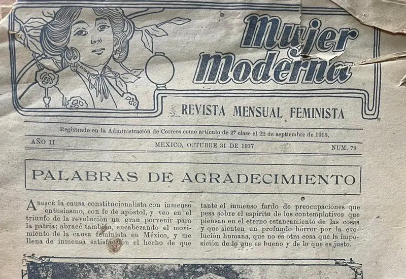 La portada del número 79 de la histórica Revista Mujer Moderna, una publicación fundada por la pionera feminista Hermila Galindo.