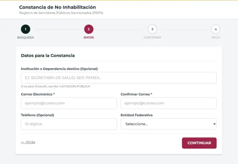 Una imagen que advierte sobre un portal de internet apócrifo que suplanta al gobierno para realizar cobros fraudulentos por la constancia de no inhabilitación.