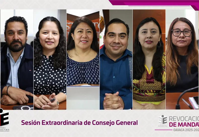 Consejeros del IEEPCO en la Sesión Extraordinaria Urgente donde se aprobó la documentación para las representaciones partidistas en la Revocación de Mandato.