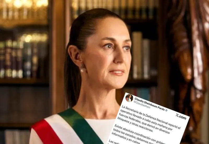 Claudia Sheinbaum llama a mantener la calma y destaca labor de fuerzas de seguridad.