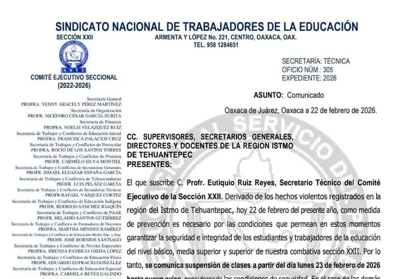 Sin clases en el Istmo.