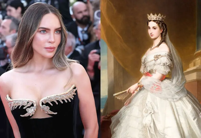 La cantante y actriz Belinda caracterizada como la emperatriz Carlota para su nueva miniserie histórica que ha generado controversia entre el público.