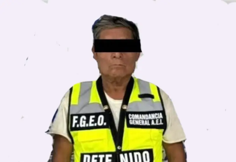 Fotografía del hombre detenido y puesto a disposición del Juez, acusado de cometer agresión sexual en contra de su propia nieta.