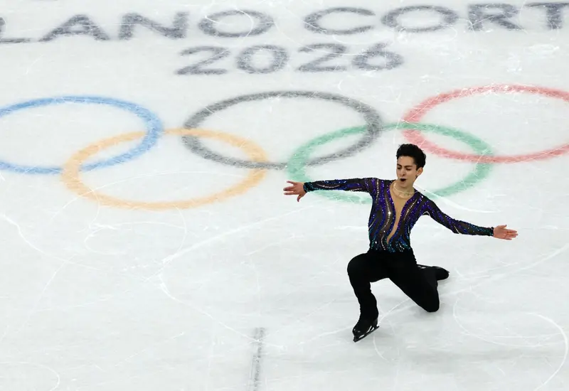 El patinador mexicano Donovan Carrillo durante su participación en los Juegos Olímpicos de Invierno, donde calificó a su segunda final.
