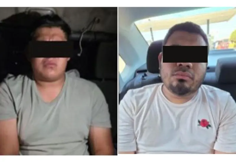 Dos hombres, señalados como los ejecutores del Cromo, son presentados tras ser detenidos por autoridades en Asunción Ixtaltepec, Oaxaca.