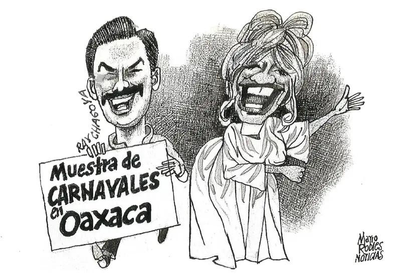 Mario Robles, participante del carnaval de Oaxaca, es captado durante la celebración de esta tradicional fiesta que resiste al paso del tiempo.
