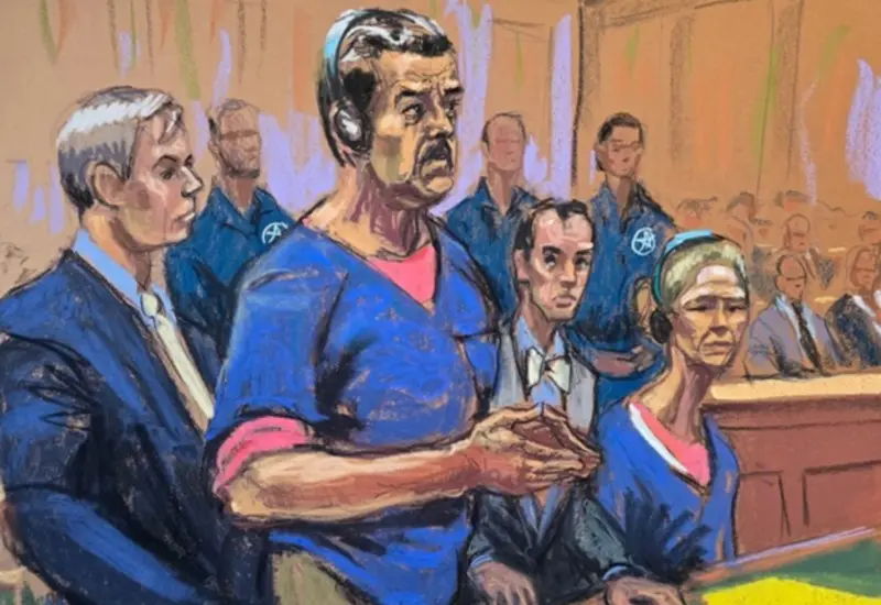 Una imagen de Nicolás Maduro y su esposa Cilia Flores mientras se encuentran dentro de una cárcel en Nueva York.