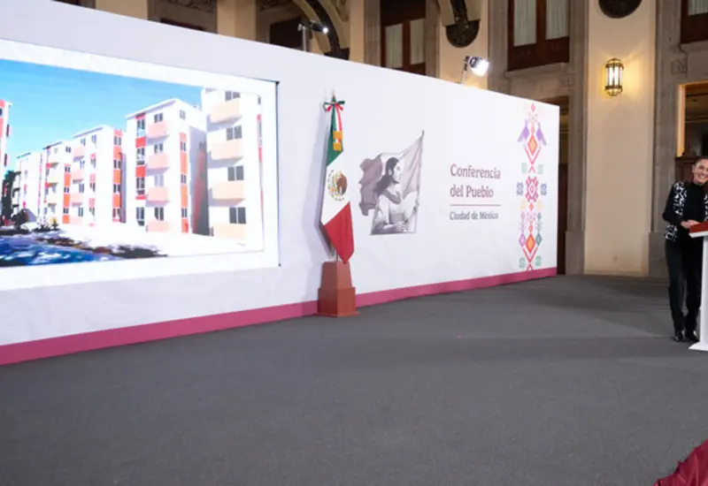 Claudia Sheinbaum durante el anuncio de la expansión del programa de viviendas para Sonora y Quintana Roo, con una inversión conjunta de 66 mil millones.