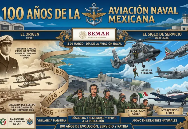 Un siglo en el aire: la Aviación Naval de México celebra 100 años.