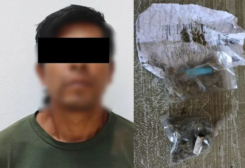 Dos bolsitas con mariguana aseguradas a E. A. H. S.