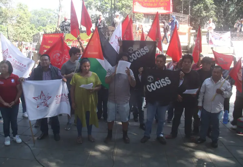 Otra organización se manifestó en el Zócalo.