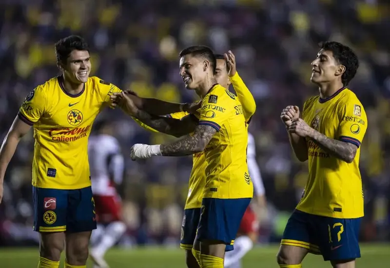 El equipo del Club América durante su partido de visita contra el Philadelphia Union, en la ida de los Octavos de Final de la Concachampions.