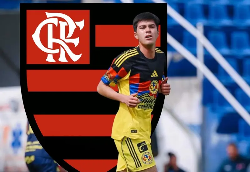 El futbolista mexicano Diego Reyes, canterano del Club América, es presentado como el nuevo fichaje del equipo de fútbol brasileño Flamengo.