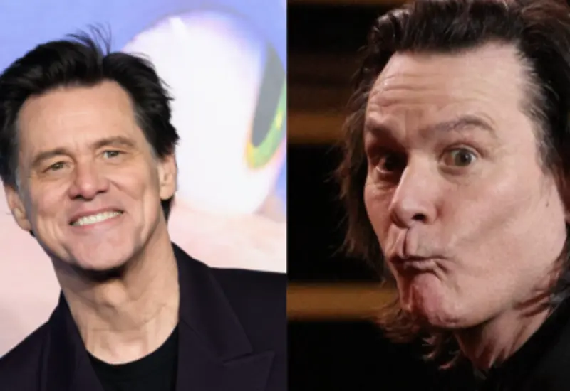 Una fotografía del actor Jim Carrey que ilustra la teoría de la conspiración sobre un posible doble o clon debido a su nuevo rostro.