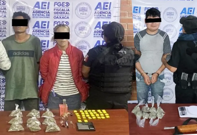 Los detenidos y la droga asegurada quedaron a disposición de la autoridad ministerial.